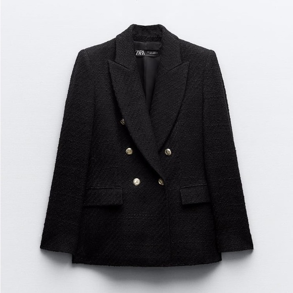 Zara Black Blazer with Silver Buttons - Picture 5 of 13